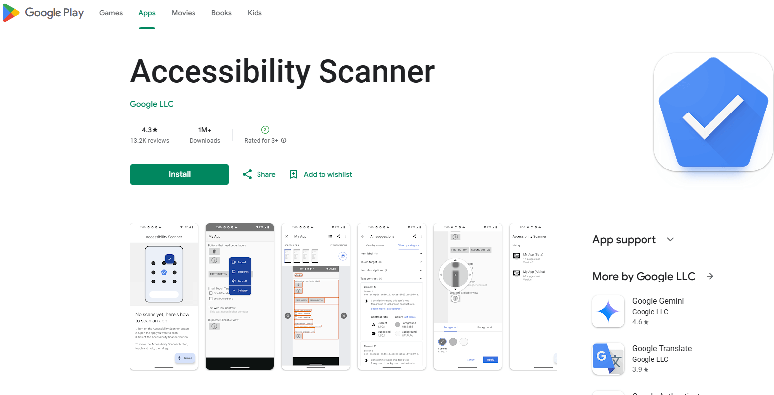 Accessibility Scanner 활용한 검사