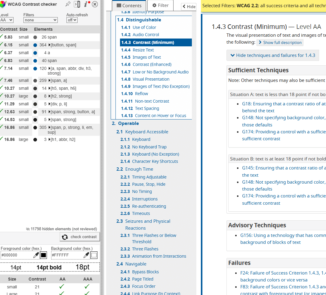 WCAG Color contrast checker